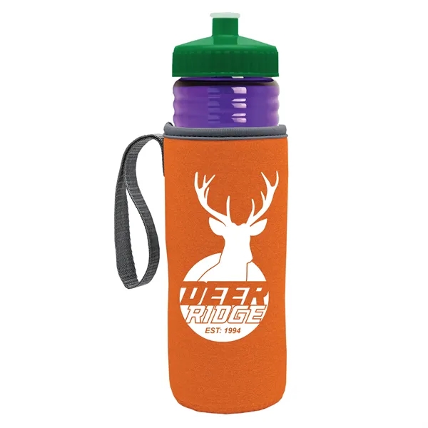 24 oz. Sports Bottle & Caddy - Push-Pull Lid... from ASI 40480 Koozie Group