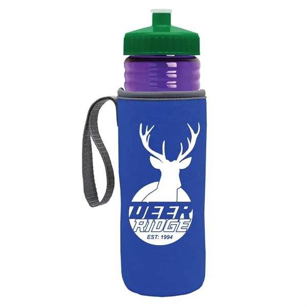24 oz. Sports Bottle & Caddy - Push-Pull Lid... from ASI 40480 Koozie Group