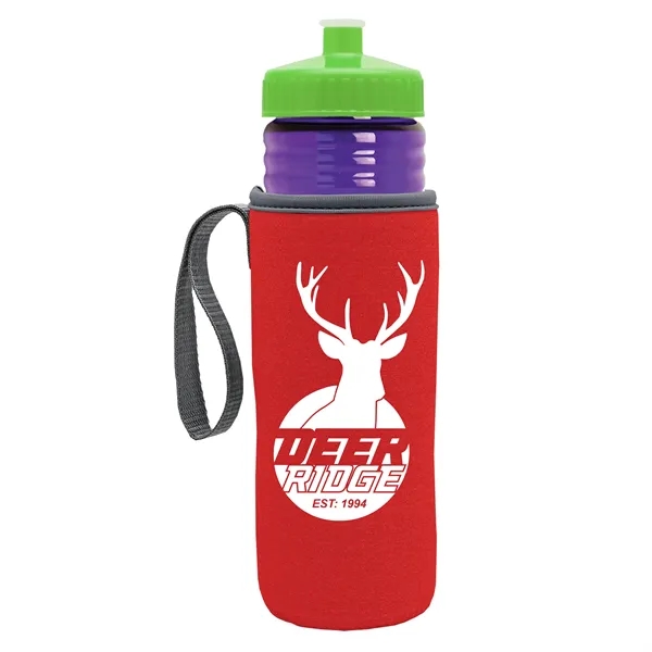24 oz. Sports Bottle & Caddy - Push-Pull Lid... from ASI 40480 Koozie Group