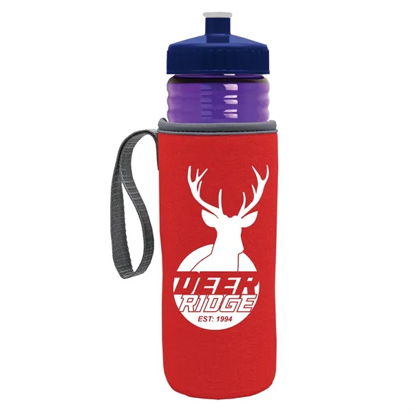 24 oz. Sports Bottle & Caddy - Push-Pull Lid... from ASI 40480 Koozie Group