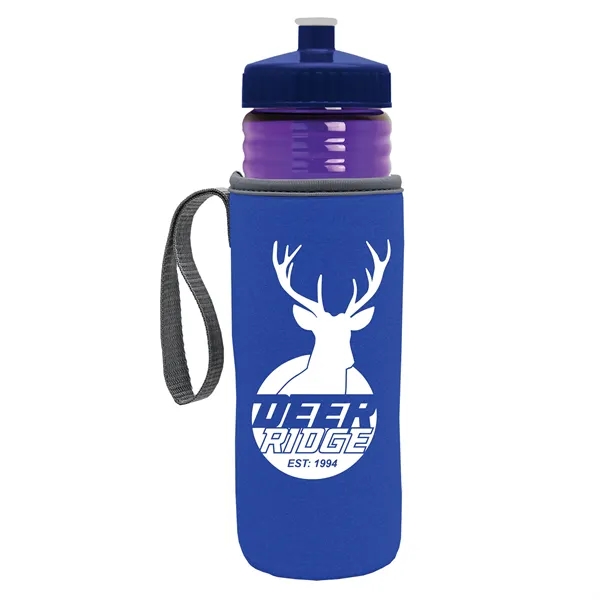 24 oz. Sports Bottle & Caddy - Push-Pull Lid... from ASI 40480 Koozie Group