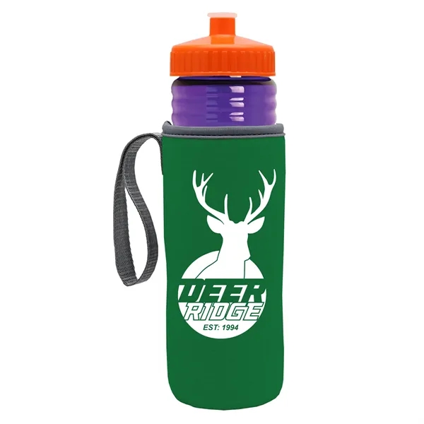 24 oz. Sports Bottle & Caddy - Push-Pull Lid... from ASI 40480 Koozie Group