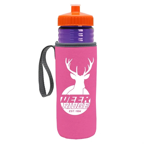 24 oz. Sports Bottle & Caddy - Push-Pull Lid... from ASI 40480 Koozie Group