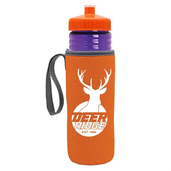24 oz. Sports Bottle & Caddy - Push-Pull Lid... from ASI 40480 Koozie Group