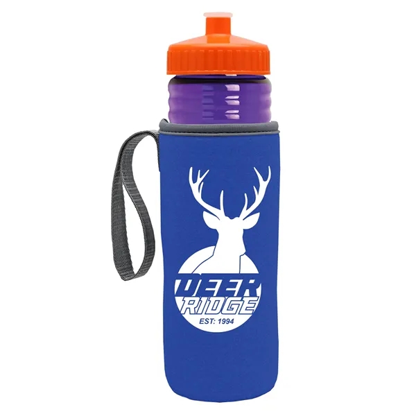 24 oz. Sports Bottle & Caddy - Push-Pull Lid... from ASI 40480 Koozie Group