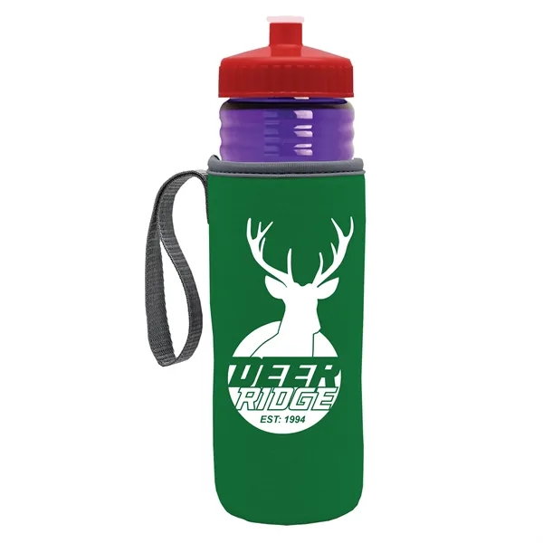 24 oz. Sports Bottle & Caddy - Push-Pull Lid... from ASI 40480 Koozie Group