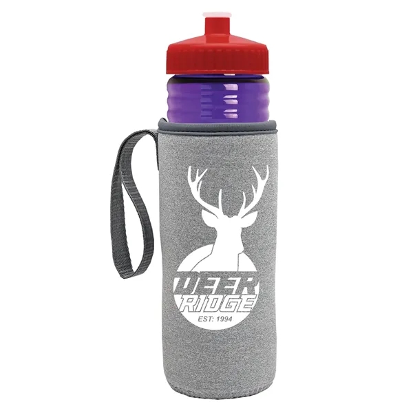 24 oz. Sports Bottle & Caddy - Push-Pull Lid... from ASI 40480 Koozie Group