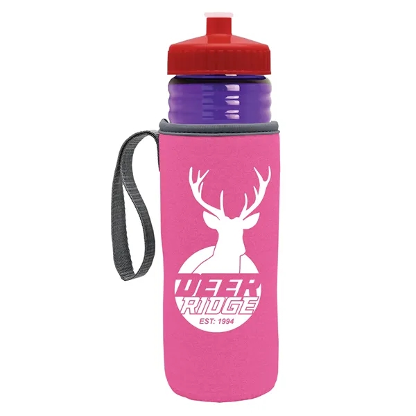 24 oz. Sports Bottle & Caddy - Push-Pull Lid... from ASI 40480 Koozie Group