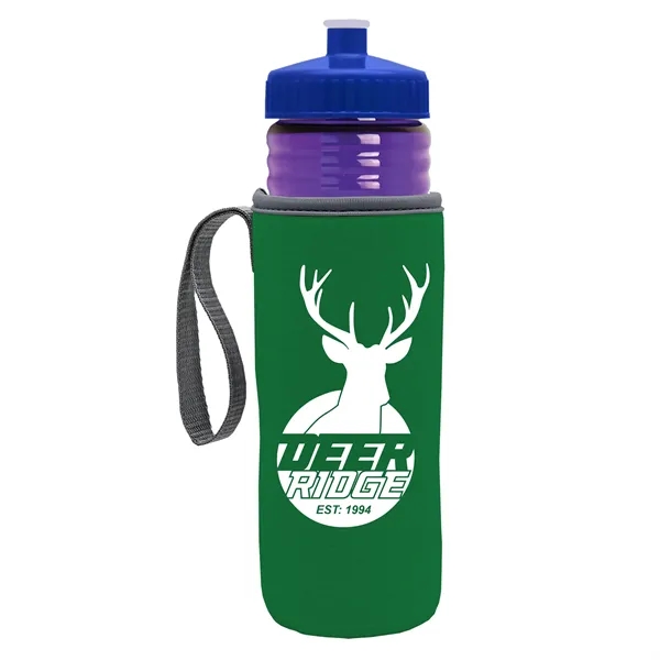 24 oz. Sports Bottle & Caddy - Push-Pull Lid... from ASI 40480 Koozie Group