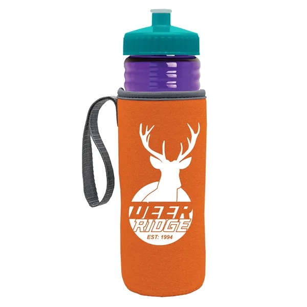 24 oz. Sports Bottle & Caddy - Push-Pull Lid... from ASI 40480 Koozie Group
