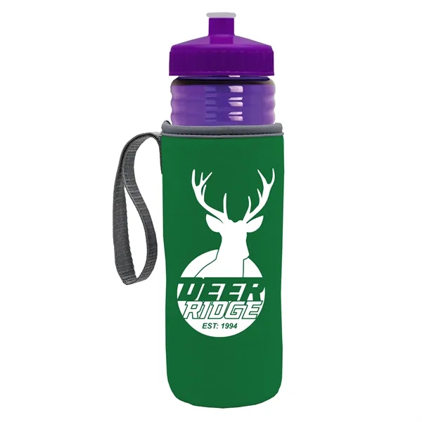 24 oz. Sports Bottle & Caddy - Push-Pull Lid... from ASI 40480 Koozie Group