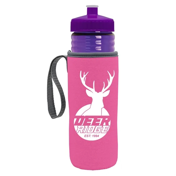 24 oz. Sports Bottle & Caddy - Push-Pull Lid... from ASI 40480 Koozie Group
