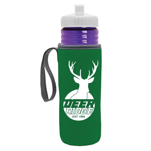 24 oz. Sports Bottle & Caddy - Push-Pull Lid... from ASI 40480 Koozie Group