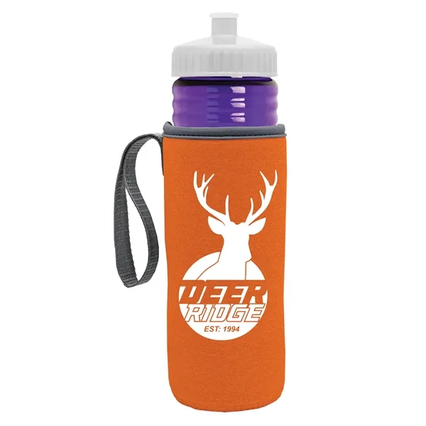 24 oz. Sports Bottle & Caddy - Push-Pull Lid... from ASI 40480 Koozie Group