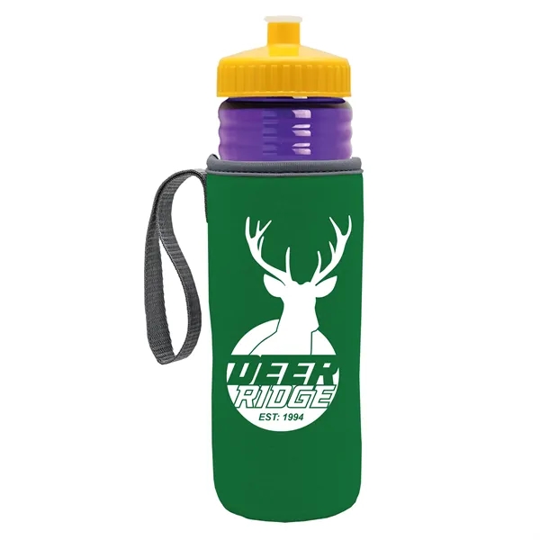 24 oz. Sports Bottle & Caddy - Push-Pull Lid... from ASI 40480 Koozie Group