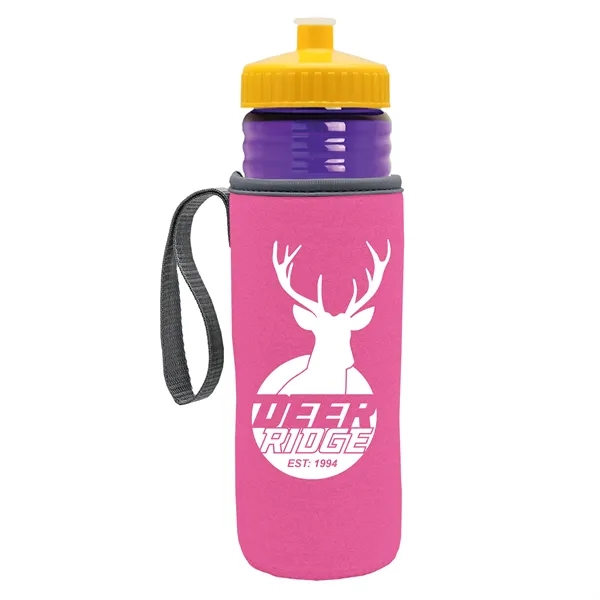 24 oz. Sports Bottle & Caddy - Push-Pull Lid... from ASI 40480 Koozie Group
