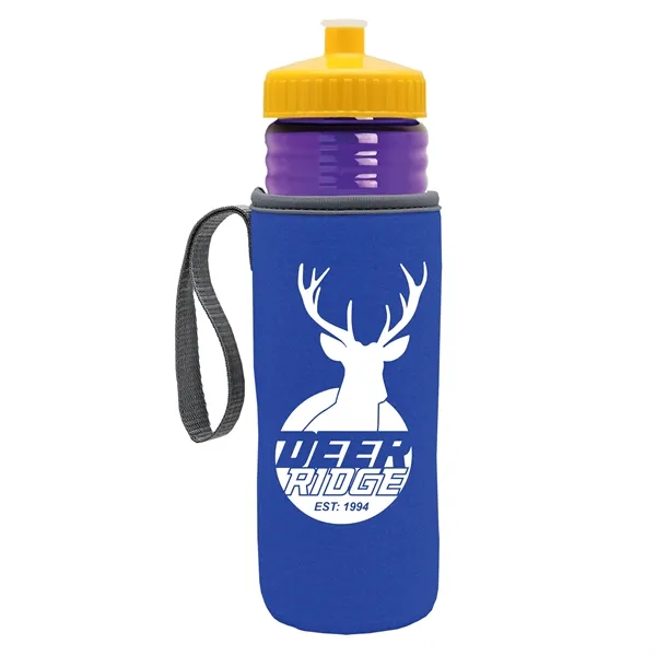 24 oz. Sports Bottle & Caddy - Push-Pull Lid... from ASI 40480 Koozie Group