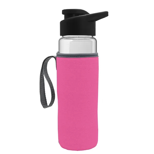 24 oz. Transparent Sports bottle with drink-thru lid  & Caddy... from ASI 40480 Koozie Group