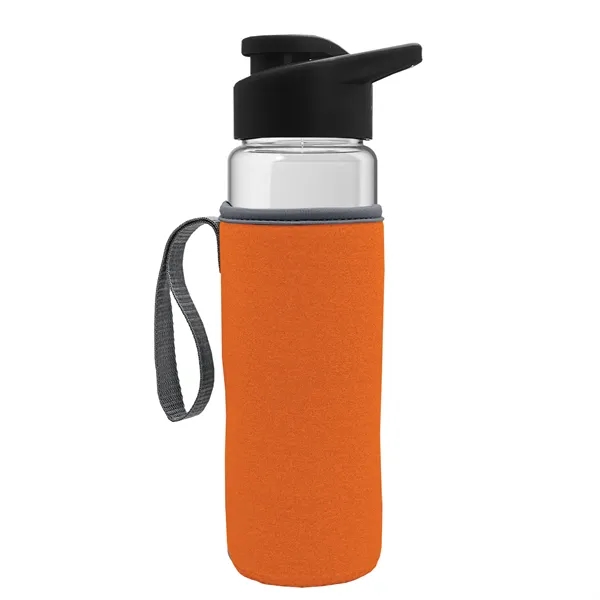 24 oz. Transparent Sports bottle with drink-thru lid  & Caddy... from ASI 40480 Koozie Group