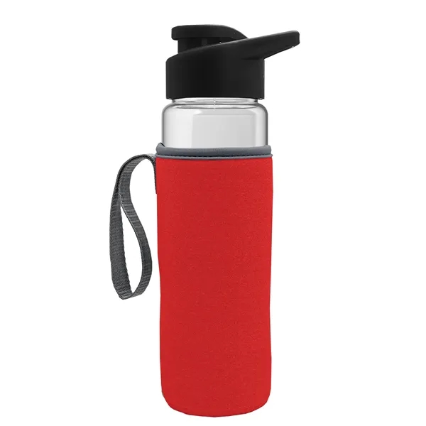 24 oz. Transparent Sports bottle with drink-thru lid  & Caddy... from ASI 40480 Koozie Group