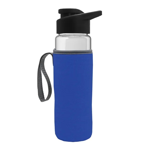 24 oz. Transparent Sports bottle with drink-thru lid  & Caddy... from ASI 40480 Koozie Group