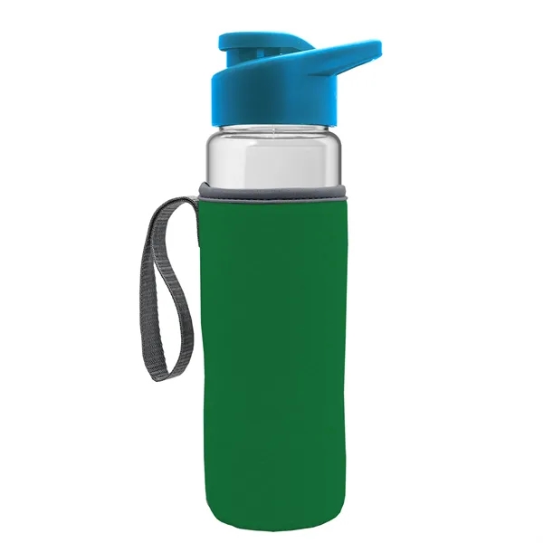 24 oz. Transparent Sports bottle with drink-thru lid  & Caddy... from ASI 40480 Koozie Group