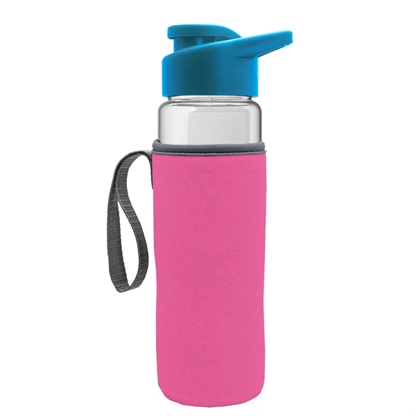 24 oz. Transparent Sports bottle with drink-thru lid  & Caddy... from ASI 40480 Koozie Group