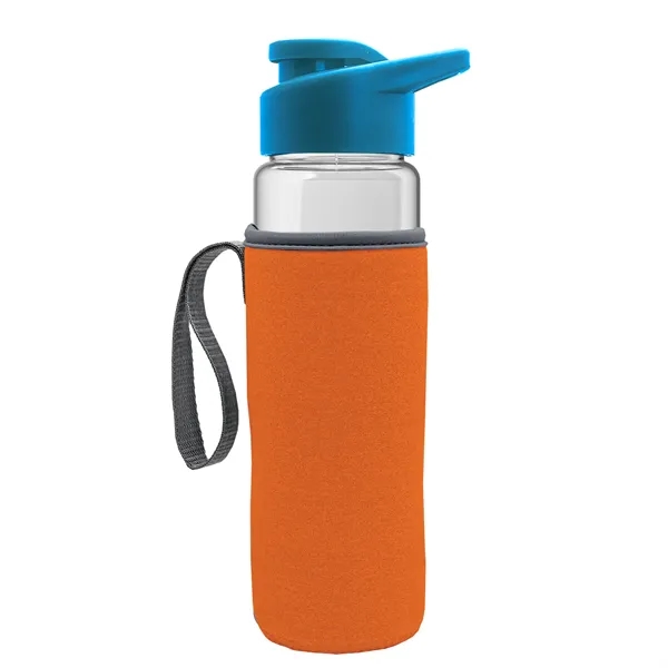 24 oz. Transparent Sports bottle with drink-thru lid  & Caddy... from ASI 40480 Koozie Group