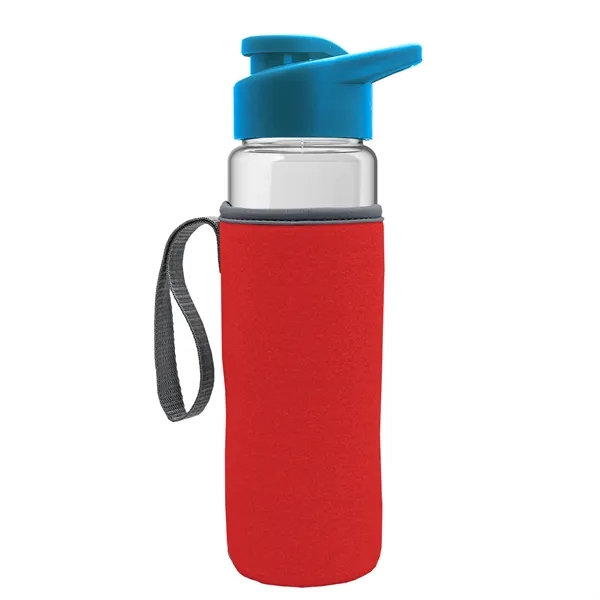 24 oz. Transparent Sports bottle with drink-thru lid  & Caddy... from ASI 40480 Koozie Group