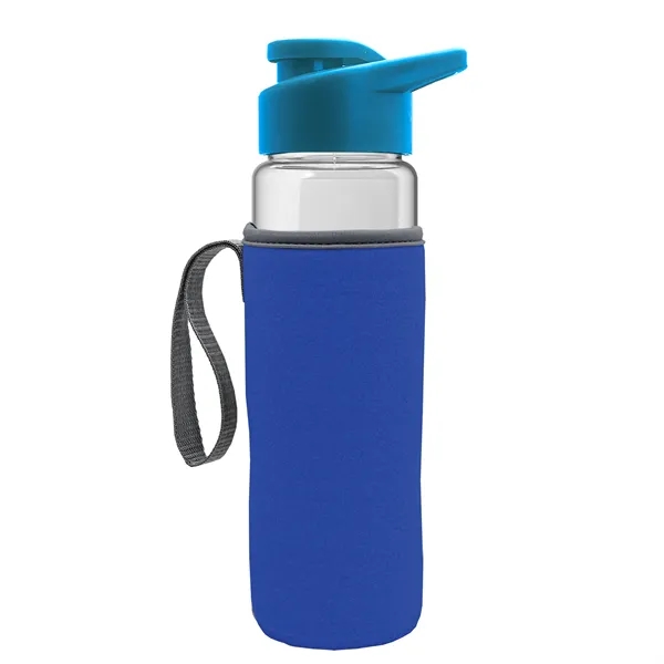 24 oz. Transparent Sports bottle with drink-thru lid  & Caddy... from ASI 40480 Koozie Group