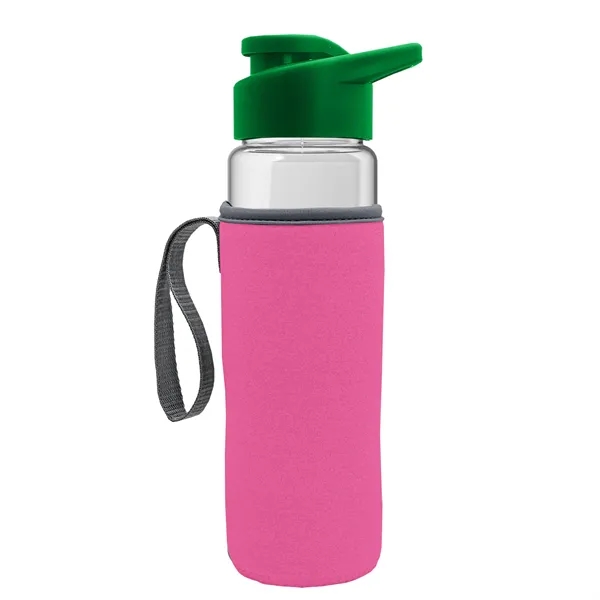 24 oz. Transparent Sports bottle with drink-thru lid  & Caddy... from ASI 40480 Koozie Group