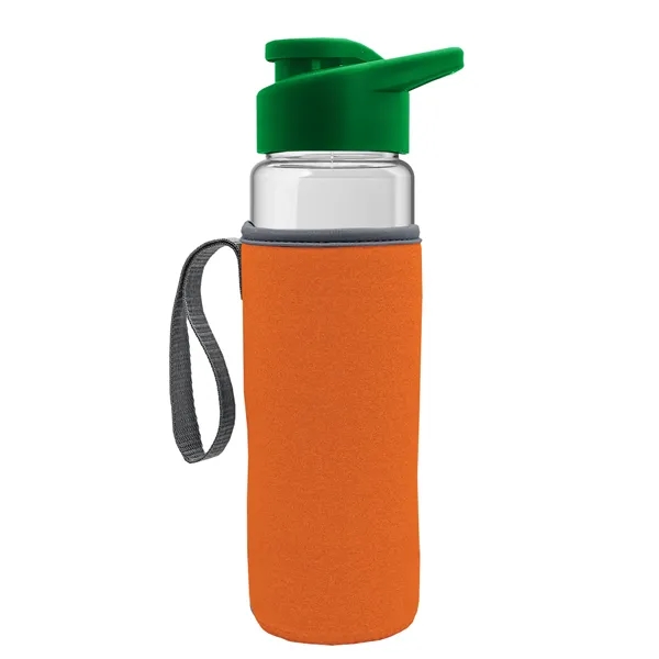 24 oz. Transparent Sports bottle with drink-thru lid  & Caddy... from ASI 40480 Koozie Group