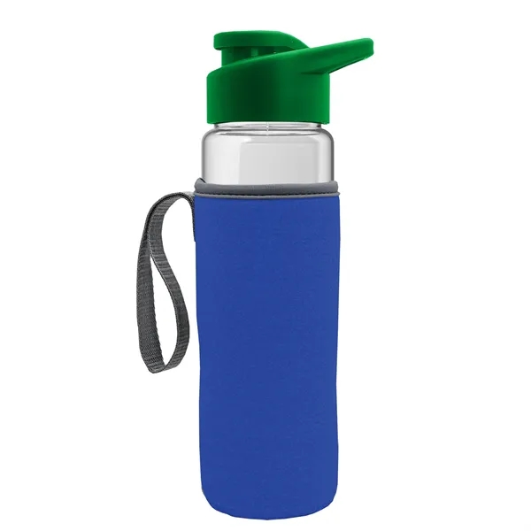 24 oz. Transparent Sports bottle with drink-thru lid  & Caddy... from ASI 40480 Koozie Group