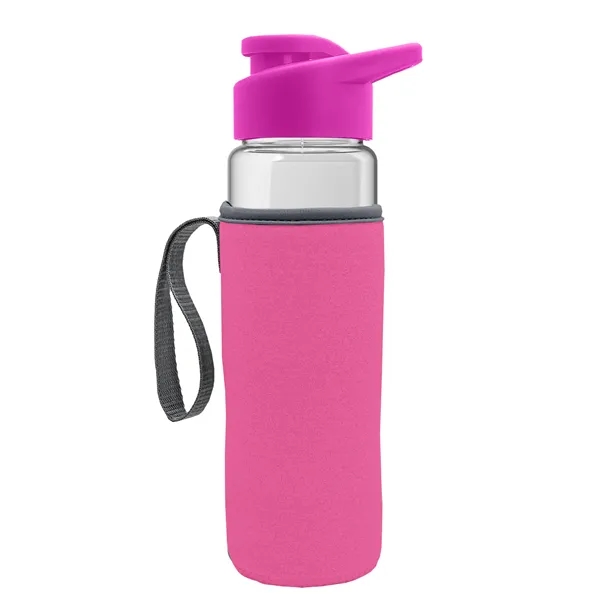 24 oz. Transparent Sports bottle with drink-thru lid  & Caddy... from ASI 40480 Koozie Group