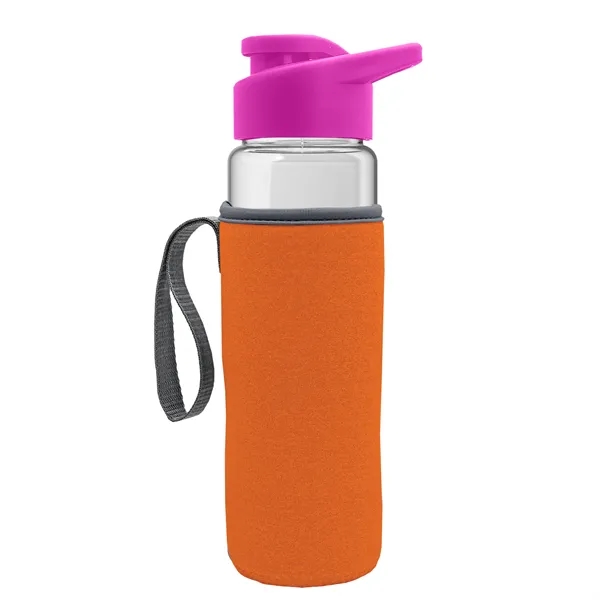 24 oz. Transparent Sports bottle with drink-thru lid  & Caddy... from ASI 40480 Koozie Group