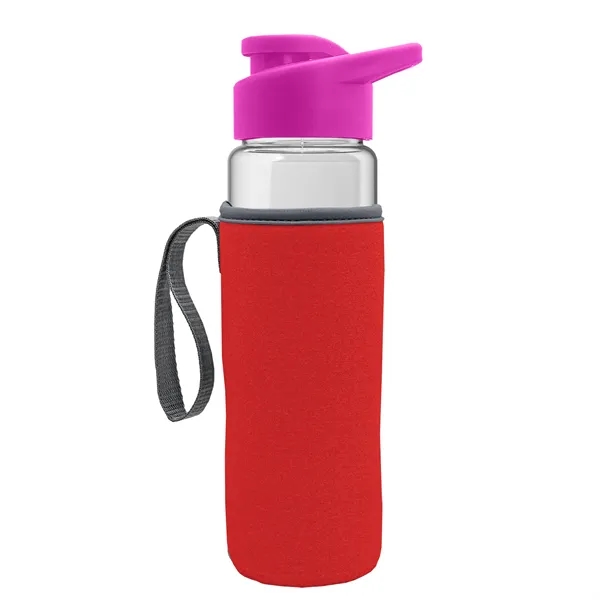 24 oz. Transparent Sports bottle with drink-thru lid  & Caddy... from ASI 40480 Koozie Group