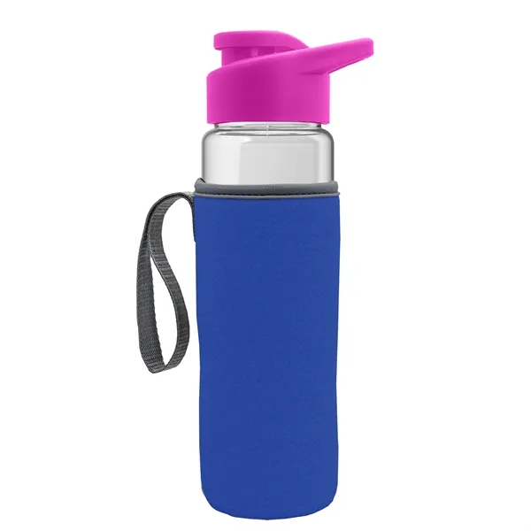 24 oz. Transparent Sports bottle with drink-thru lid  & Caddy... from ASI 40480 Koozie Group