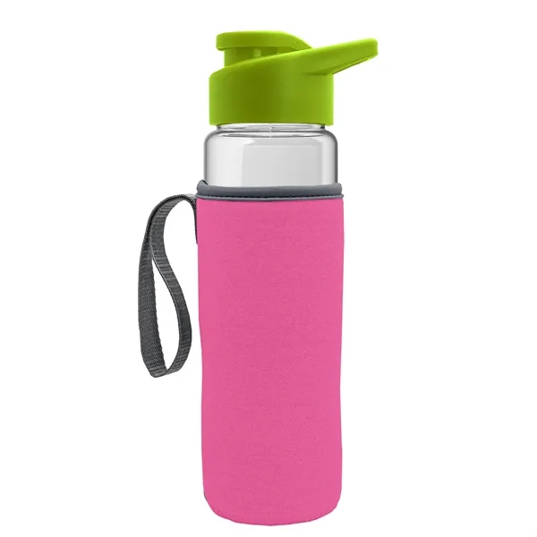 24 oz. Transparent Sports bottle with drink-thru lid  & Caddy... from ASI 40480 Koozie Group