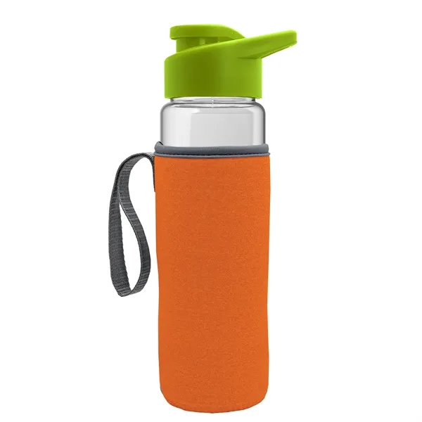 24 oz. Transparent Sports bottle with drink-thru lid  & Caddy... from ASI 40480 Koozie Group
