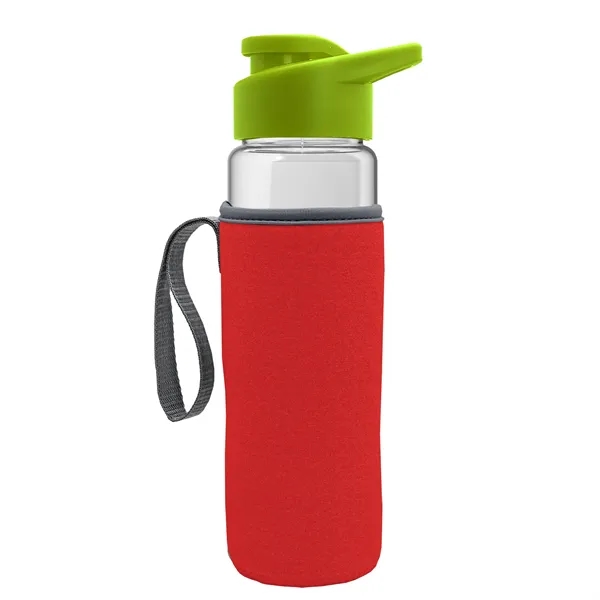 24 oz. Transparent Sports bottle with drink-thru lid  & Caddy... from ASI 40480 Koozie Group