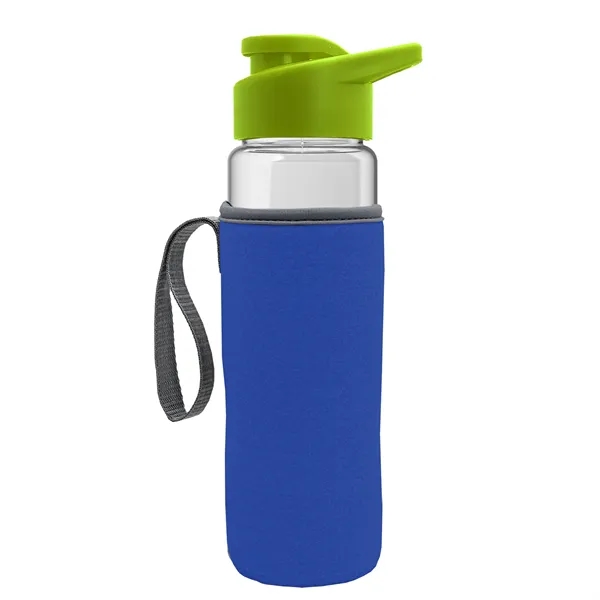 24 oz. Transparent Sports bottle with drink-thru lid  & Caddy... from ASI 40480 Koozie Group