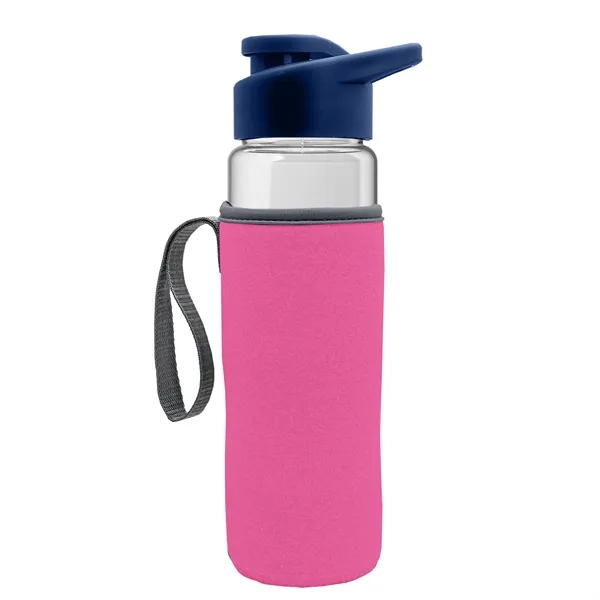 24 oz. Transparent Sports bottle with drink-thru lid  & Caddy... from ASI 40480 Koozie Group