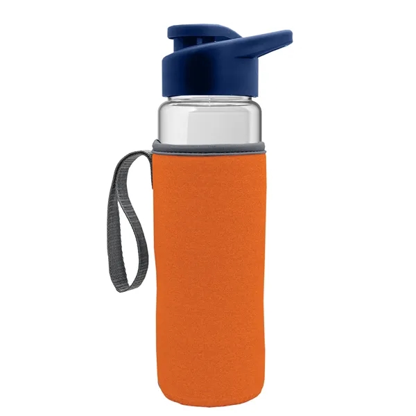 24 oz. Transparent Sports bottle with drink-thru lid  & Caddy... from ASI 40480 Koozie Group