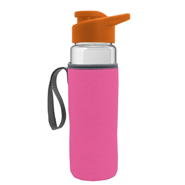 24 oz. Transparent Sports bottle with drink-thru lid  & Caddy... from ASI 40480 Koozie Group
