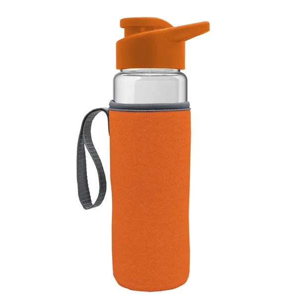 24 oz. Transparent Sports bottle with drink-thru lid  & Caddy... from ASI 40480 Koozie Group