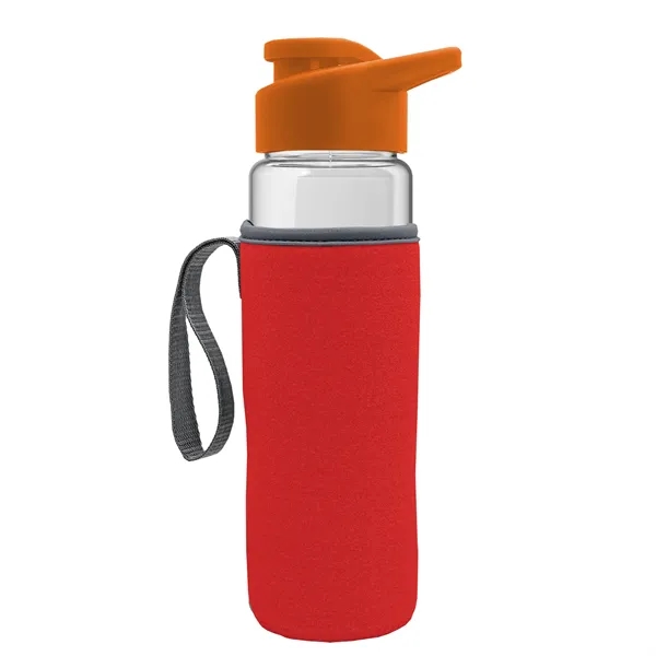 24 oz. Transparent Sports bottle with drink-thru lid  & Caddy... from ASI 40480 Koozie Group
