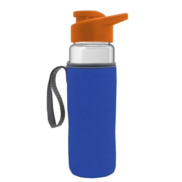 24 oz. Transparent Sports bottle with drink-thru lid  & Caddy... from ASI 40480 Koozie Group
