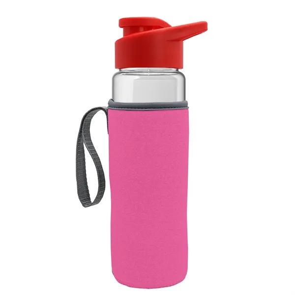 24 oz. Transparent Sports bottle with drink-thru lid  & Caddy... from ASI 40480 Koozie Group