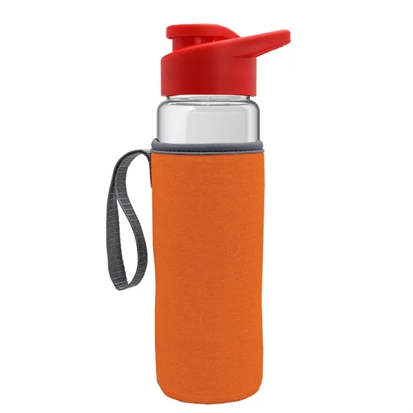 24 oz. Transparent Sports bottle with drink-thru lid  & Caddy... from ASI 40480 Koozie Group