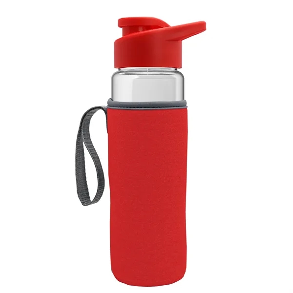 24 oz. Transparent Sports bottle with drink-thru lid  & Caddy... from ASI 40480 Koozie Group
